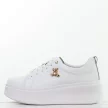 Białe skórzane sneakersy damskie na platformie Filippo Dp6246/25