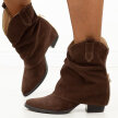 Czekoladowe jesienne Polskie kowbojki damskie Deoni D394