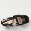 Czarne sandały damskie na słupku Sergio Leone sk577