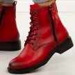 Czerwone skórzane botki damskie T.Sokolski Z25-214