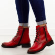 Czerwone skórzane botki damskie T.Sokolski Z25-214