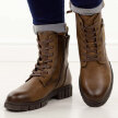 Brązowe botki damskie na traperze Potocki 19321