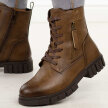 Brązowe botki damskie na traperze Potocki 19321