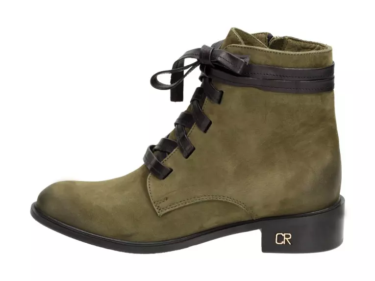 Polskie botki damskie Carinii 4235 Skóra Khaki