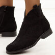 Czarne jesienne zamszowe ażurowe botki damskie S.Barski 52-532