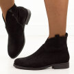 Czarne jesienne zamszowe ażurowe botki damskie S.Barski 52-532