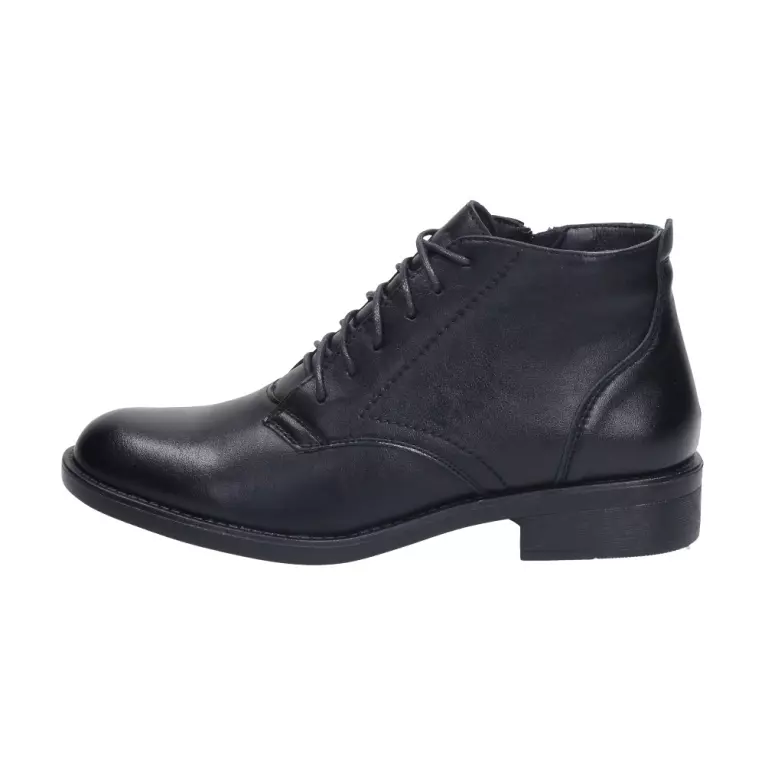 Czarne sznurowane botki damskie SABATINA DM21-16 PU