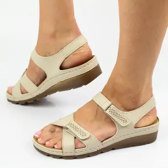 Beżowe sandały damskie komfortowe Vinceza 46007
