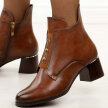 Brązowe botki damskie na obcasie Potocki 12667