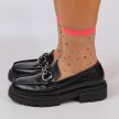 Czarne loafersy na traperze, mokasyny damskie z łańcuchem La.Fi 002B-PU
