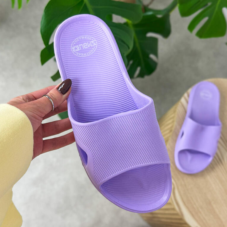 Fioletowe lekkie piankowe klapki damskie Jezzi News 2520