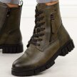 Zielone botki damskie na traperze Potocki 19321