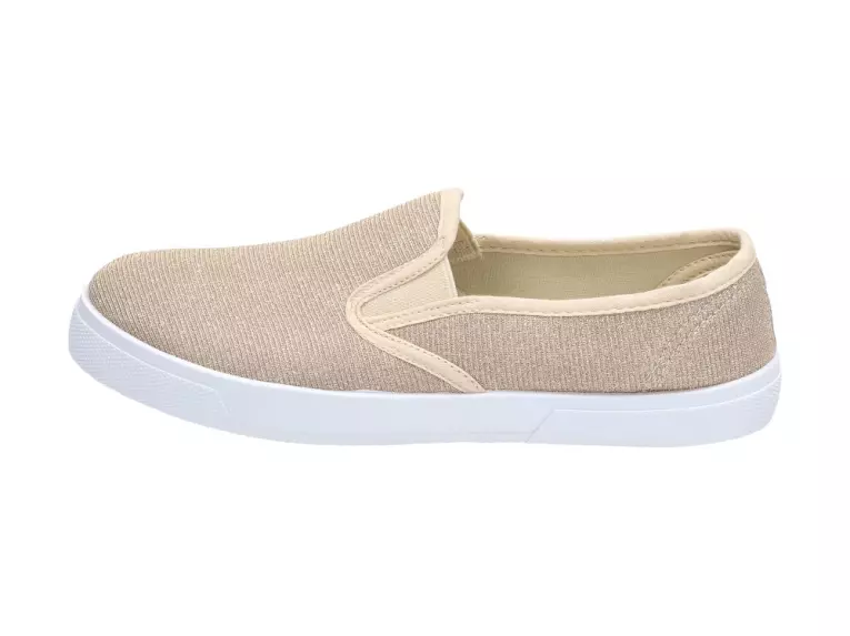 Slip On Złote tenisówki damskie Wishot 124