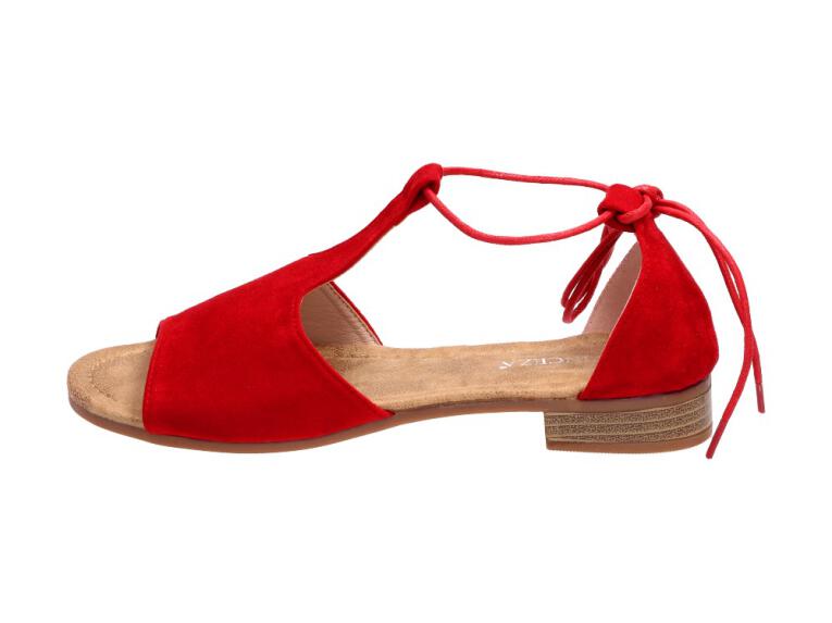 Czerwone sandały damskie VINCEZA 17087 WIĄZANE