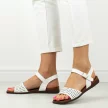 Białe płaskie sandały damskie Sergio Leone Sk075H