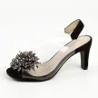 Czarne silikonowe sandały damskie na szpilce, transparentne SABATINA 1014-A