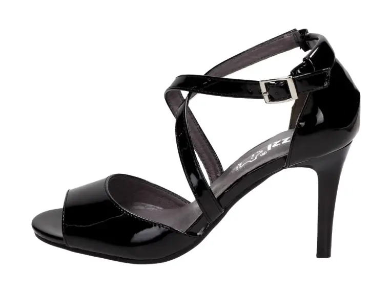 Czarne sandały damskie szpilki Jezzi Sa124-8