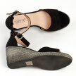 Czarne sandały damskie na koturnie VINCEZA 10724