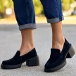 Czarne skórzane mokasyny damskie, loafersy FILIPPO DP4685/23