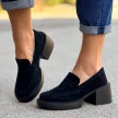 Czarne skórzane mokasyny damskie, loafersy FILIPPO DP4685/23