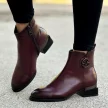 Bordowe botki damskie na obcasie VINCEZA 58159