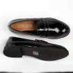 Czarne lakierowane loafersy, mokasyny damskie La.Fi 016B-LA