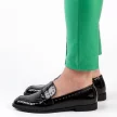 Czarne lakierowane loafersy, mokasyny damskie La.Fi 016B-LA