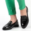 Czarne lakierowane loafersy, mokasyny damskie La.Fi 016B-LA