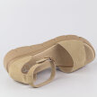 Beżowe skórzane sandały damskie na koturnie FILIPPO DS4455/23