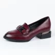 Bordowe półbuty damskie na obcasie VINCEZA 58162 BK PU