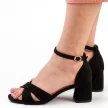 Czarne sandały damskie na słupku z zakrytą piętą VINCEZA 20151