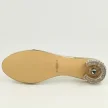 Złote silikonowe sandały damskie na obcasie z ozdobą, transparentne Potocki 43301