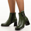 Zielone skórzane botki damskie na słupku T.Sokolski Z25-216