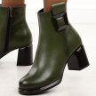 Zielone skórzane botki damskie na słupku T.Sokolski Z25-216