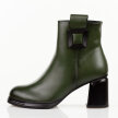 Zielone skórzane botki damskie na słupku T.Sokolski Z25-216