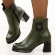 Zielone skórzane botki damskie na słupku T.Sokolski Z25-216