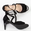 Czarne matowe sandały damskie na szpilce SERGIO LEONE SK431