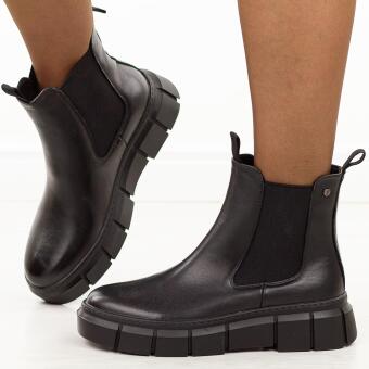 Czarne skórzane sztyblety damskie Filippo Dbt7264/25