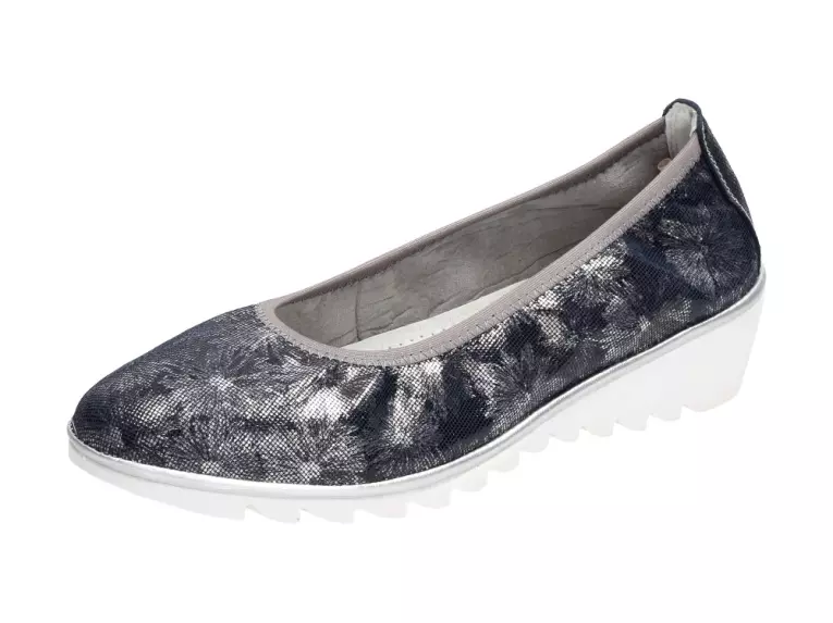 Granatowe baleriny damskie Filippo Dp046 Skóra