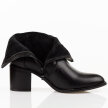 Czarne lakierowane botki damskie na obcasie M.Daszyński 2337-13