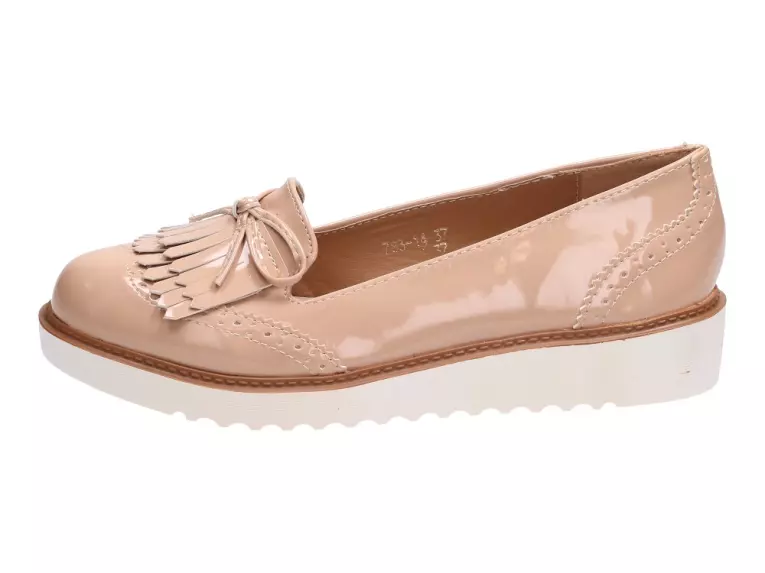 Beżowe lordsy na platformie buty Vices 783-14