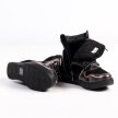 Czarne botki damskie na koturnie, sneakersy skórzane FILIPPO DP3148/21 BK GN