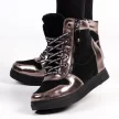 Czarne botki damskie na koturnie, sneakersy skórzane FILIPPO DP3148/21 BK GN