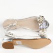 Srebrne silikonowe sandały damskie na obcasie, transparentne SABATINA 380-8