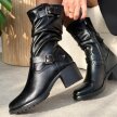 Czarne wyższe botki damskie Potocki 12706