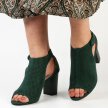 Zielone ażurowe sandały damskie na słupku SABATINA 7802
