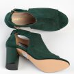 Zielone ażurowe sandały damskie na słupku SABATINA 7802