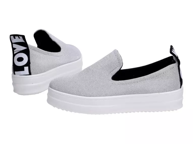Slip On Srebne tenisówki Vices Sk73 Platforma
