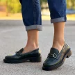 Zielone loafersy damskie z eko skóry, mokasyny SERGIO LEONE BT196