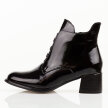 Czarne lakierowane botki damskie na obcasie M.Daszyński 2481-9